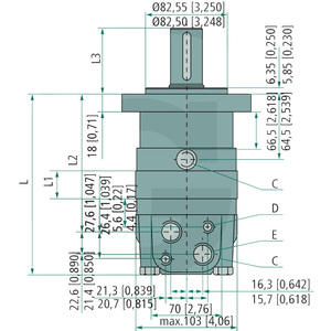 Danfoss hydraulický motor OMS 100 o průměru hřídele 32 mm označení 151F0501 se zpětným ventilem