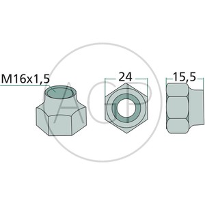 Matice k mulčovači vhodná pro Howard, Mc Connel, Seppi M16 x 1,5 mm