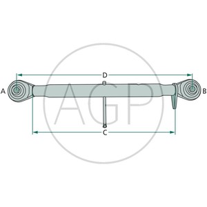 Třetí bod pro traktor kat. 3-3 Extra těžké provedení pracovní délka (D) 570 - 870 mm