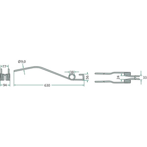 Pero shrnovače sena Deutz Fahr pro typy KS 1.70, KS 2.33, KS 2.37, KS 2.60 o délce 630 mm