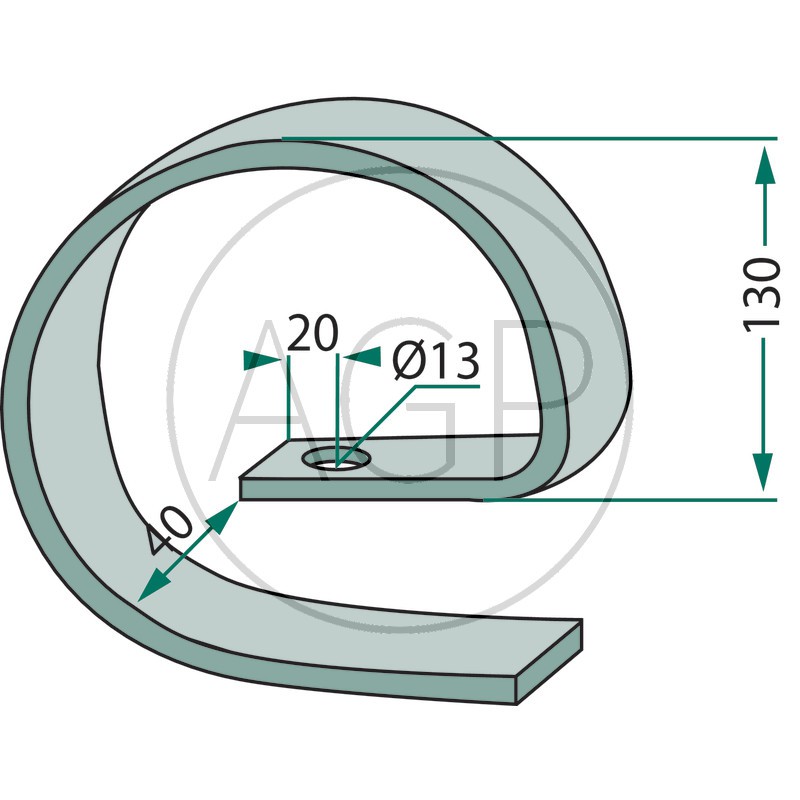 Zesílení pro pero kultivátoru 32 x 10 mm vhodné pro Amazone