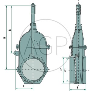 Šoupě MZ 6" pro fekální vozy typ 0040 (7) pístové závitové