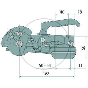 Bezpečnostní tažný kloub AL-KO AKS 3004 pro bržděný přívěs do 3.000 kg