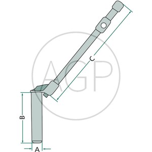 Závěsový kolík přímý přístup systém Deutz průměr 31 mm délka ramene 250 mm