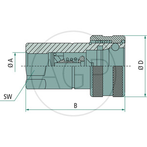 Faster samice vnitřní závit 1/2" BSP DN 12 75 L