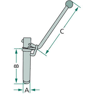 Závěsový kolík univerzální se zajištěním proti překlopení průměr 31 mm o délce 145 mm