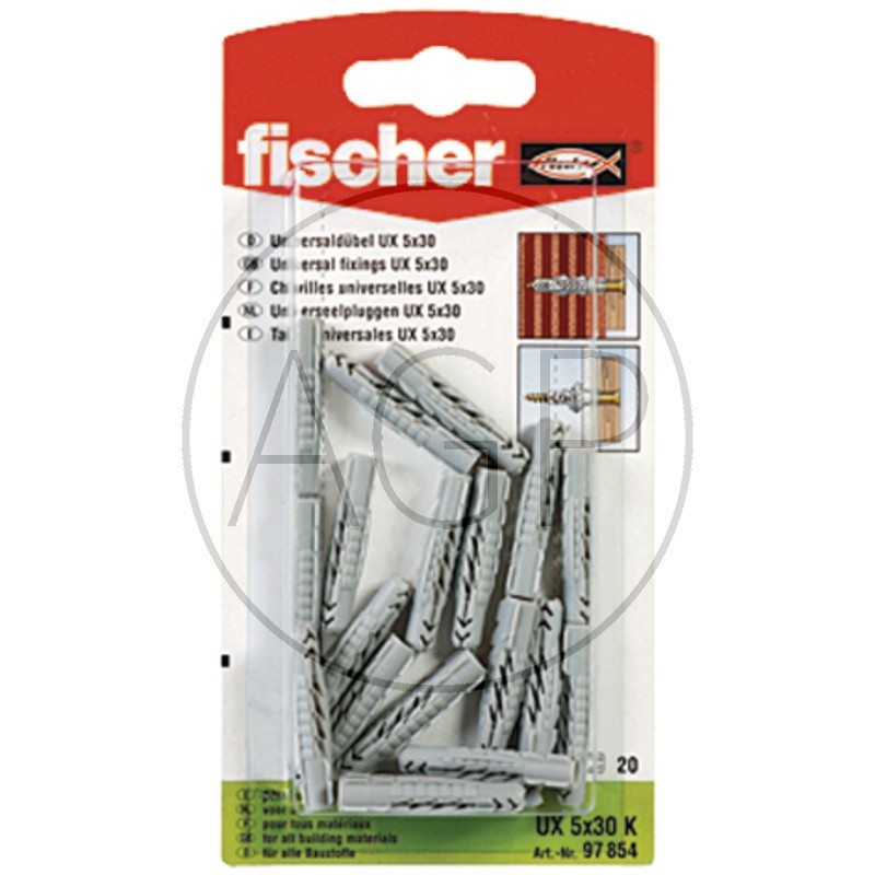 Fischer hmoždinky o průměru 6 mm s délkou 50 mm v balení 20 ks