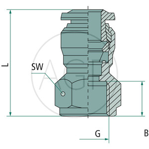 B-GA-5-1/8-MSv Přímé šroubení