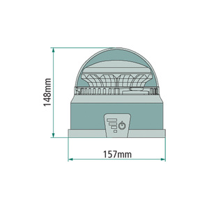 Maják LED Aku na magnet s dobíjecí baterií na 12-24V s více světelnými módy o výdrži 12 hodin