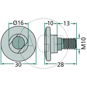 Šroub nože rotační sekačky M10 x 28 pro Kuhn GMD, New Holland komplet s maticí