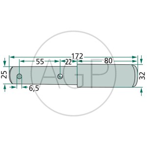 Stupňovitý kolík třetího bodu kat. 2-3 délka 172 mm