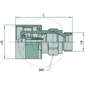 Šroubovací hydraulická rychlospojka Faster CVV DN06 se závitem M14x1,5 