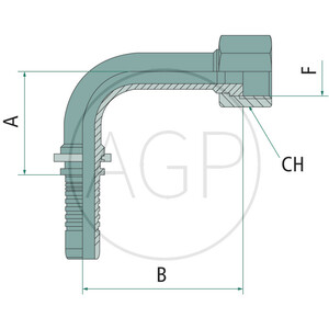 PN 06 DKORF 9/16" 90° SL=33