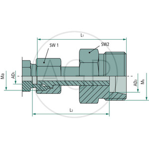 Rovné šroubení X-KOVV 10 L / 15 L DKO se závitem M16 x 1.5