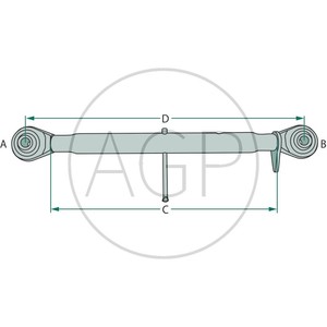 Třetí bod pro traktor kat. 2-2 Extra těžké provedení pracovní délka (D) 630 - 930 mm