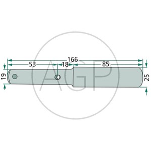 Kolík třetího bodu stupňovitý kat. 1-2 délka 166 mm