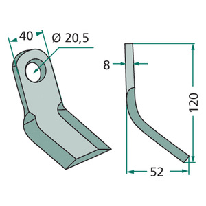 Mulčovací nůž k mulčovači Agromec, Agrimaster, Calderoni, Muratori, Orsi, Zanon, Forigo