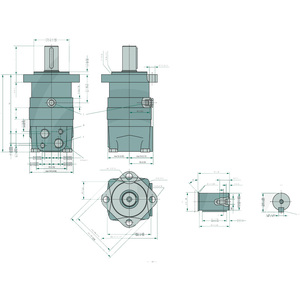 Danfoss hydraulický motor OMS 100 o průměru hřídele 32 mm označení 151F0501 se zpětným ventilem