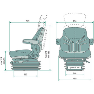 Sedačka na traktor Grammer Maximo Comfort MSG 95G/721 vzduchově odpružená