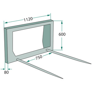 Vidle na balíky do čelního nakladače s euro upínáním a hroty 110 cm na seno a slámu