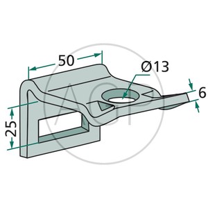 Držák pera kombinátoru pro pera kombinátoru 32 x 10 mm, pro rámy 50 x 15 mm