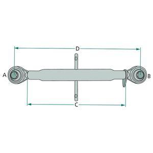 Třetí bod pro traktor o průměru koulí 19 mm závit M24 x 3 pracovní délka 460 - 600 mm 