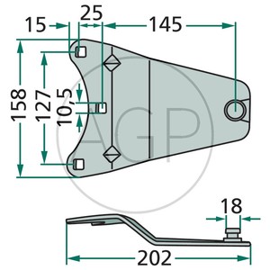 Držák nožů vhodný pro rotační sekačky Deutz-Fahr KM 4.26/S, 4.30S/F/FS/HPC, KMA 4.30