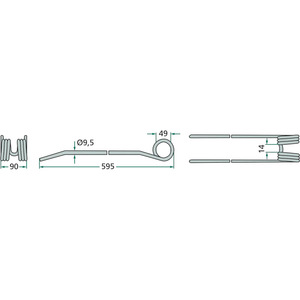 Shrnovací pero o celkové délce 595 mm pro shrnovače Claas Liner